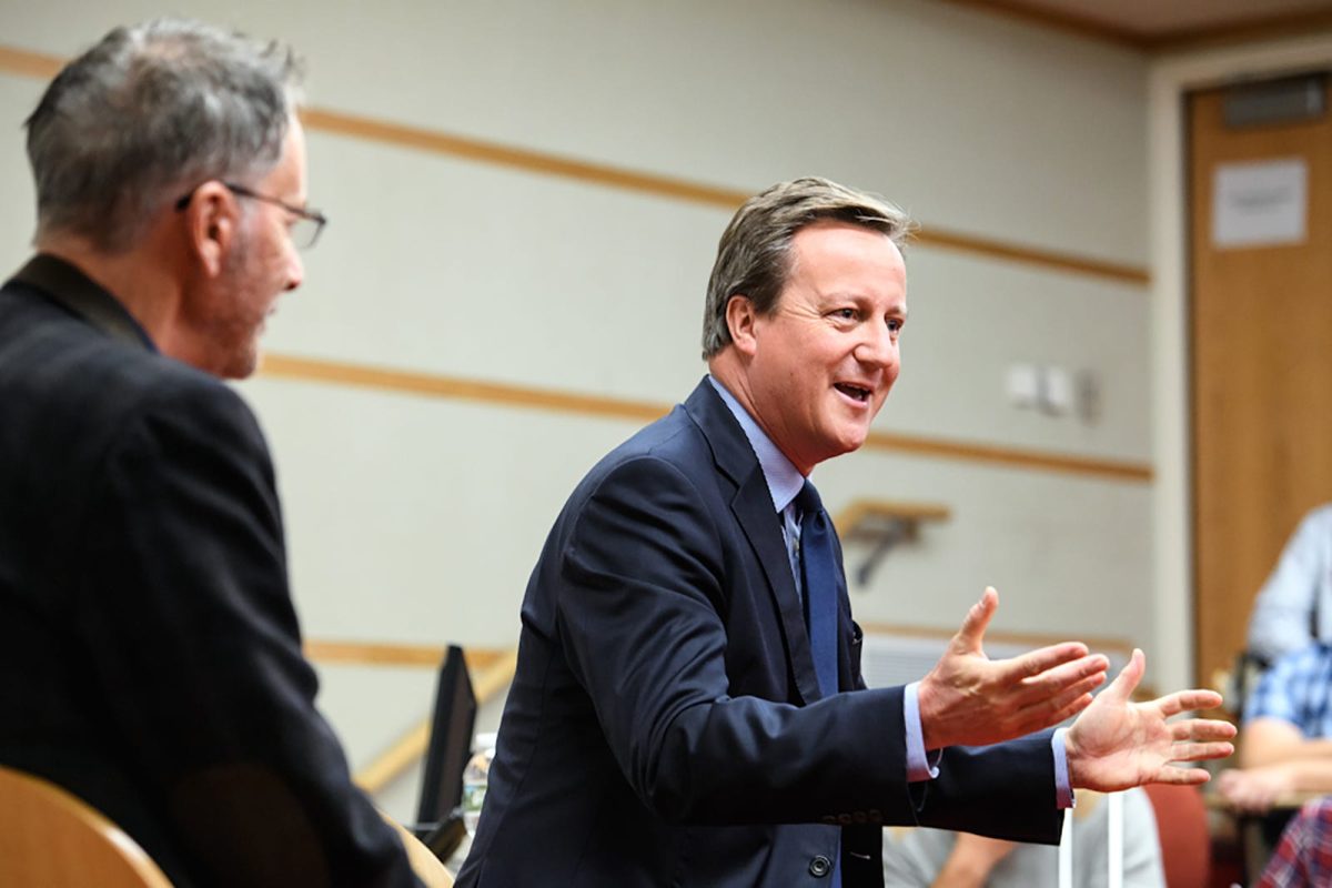 College hosts former UK Prime Minister David Cameron as Great Name speaker