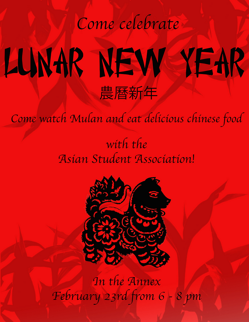 Asian Students Association to hold celebration in
honor of the Chinese Lunar New Year