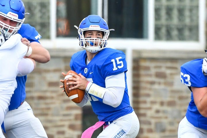 Football ends season with victory at Bates