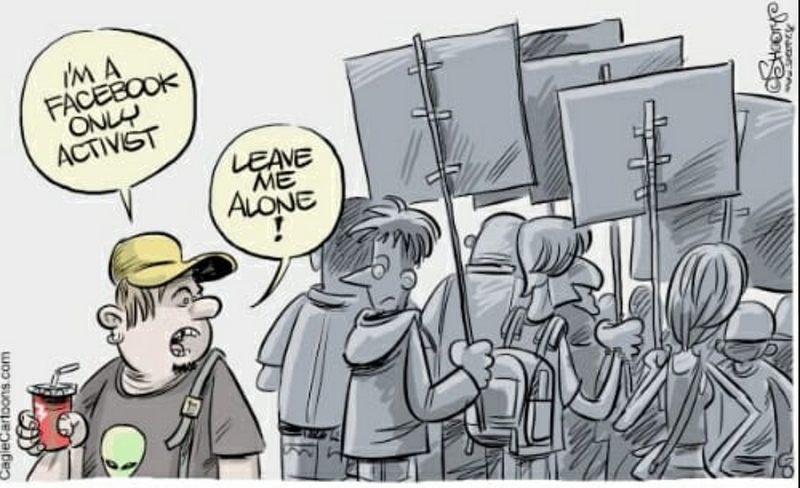 The difference between political statements and actual activism