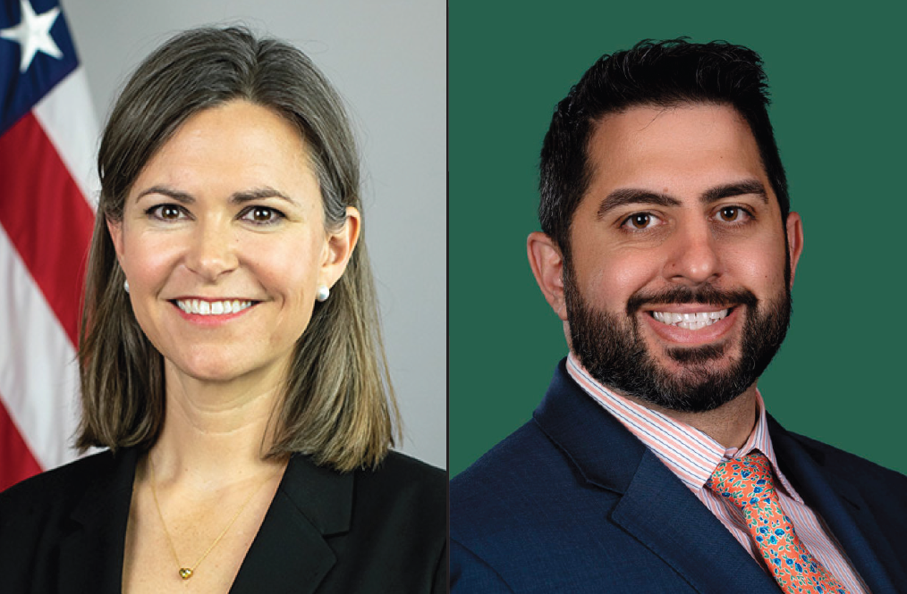 Emily Mendrala and Jon Baselice debate immigration policy at Common Ground